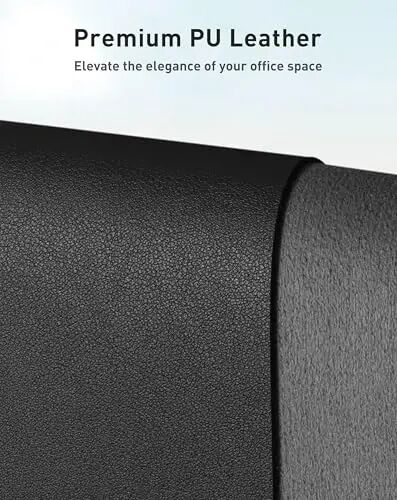 Aothia Faux Leather Desk Mat - Large Mouse Pad, Non-Slip PU Leather Blotter, Waterproof Writing Surface for Office and Home (Black, 63