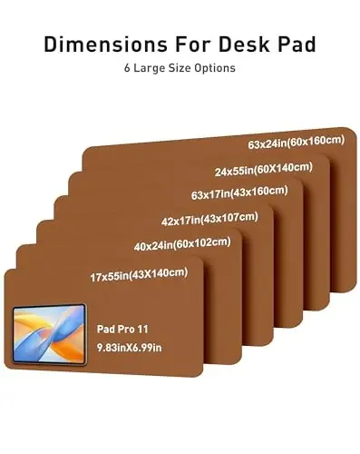 Aothia Faux Leather Desk Mat - Large Mouse Pad, Non-Slip PU Leather Blotter, Waterproof Writing Surface for Office and Home (Brown, 40