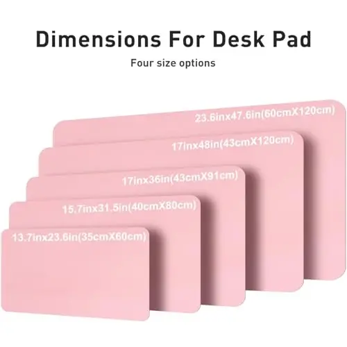 Aothia Faux Leather Desk Mat – Large Mouse Pad, Non-Slip PU Leather Blotter, Waterproof Writing Surface for Office and Home (Fairy Pink, 47.2
