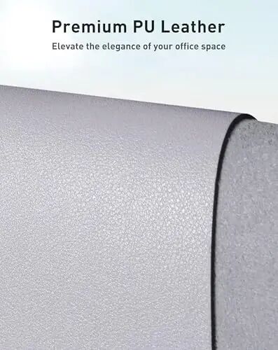 Aothia Faux Leather Desk Mat - Large Mouse Pad, Non-Slip PU Leather Blotter, Waterproof Writing Surface for Office and Home (Smoky Lavender, 42