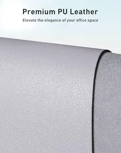 Aothia Faux Leather Desk Mat - Large Mouse Pad, Non-Slip PU Leather Blotter, Waterproof Writing Surface for Office and Home (Smoky Lavender, 42