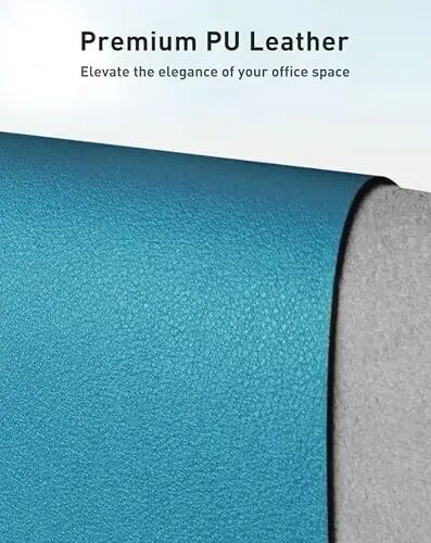 Aothia Faux Leather Desk Mat - Large Mouse Pad, Non-Slip PU Leather Blotter, Waterproof Writing Surface for Office and Home (Turquoise, 40