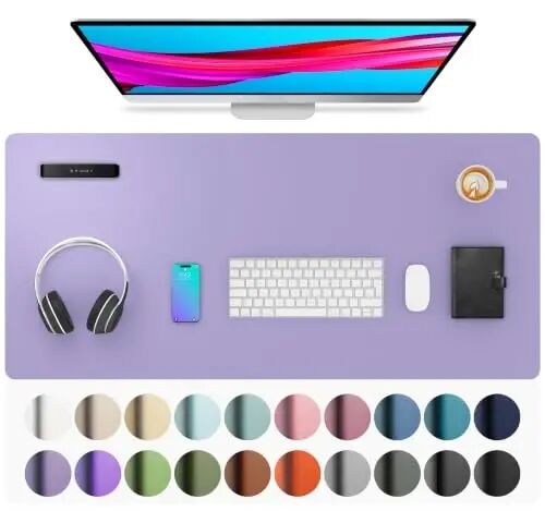 Aothia Faux Leather Desk Mat (Light Purple, 36