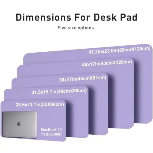 Aothia Faux Leather Desk Mat (Light Purple, 36