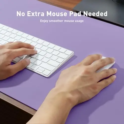 Aothia Faux Leather Desk Mat (Light Purple, 48