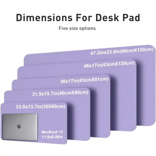 Aothia Faux Leather Desk Mat (Light Purple, 48