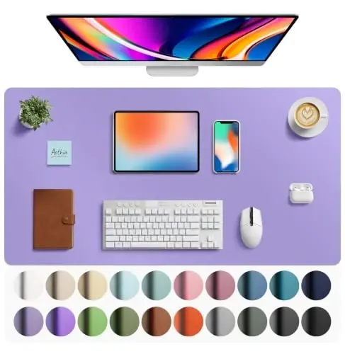 Aothia Faux Leather Desk Mat Mouse Pad, 40