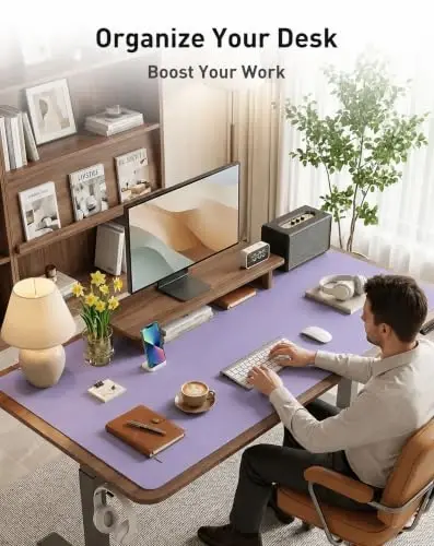 Aothia Faux Leather Desk Mat Mouse Pad, 40