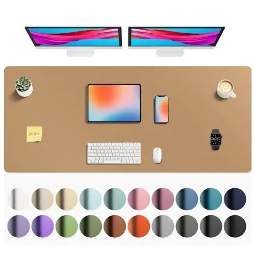 Aothia Faux Leather Desk Mat Mouse Pad, 55