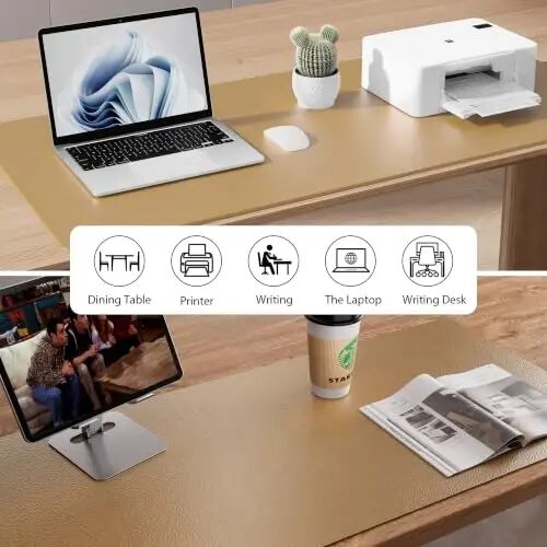 Aothia Faux Leather Desk Mat Mouse Pad, 55
