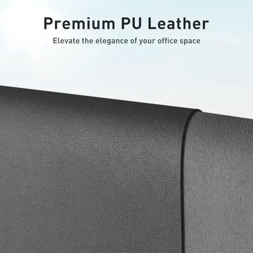 Aothia Faux Leather Desk Mat - Non-Slip PU Leather Desk Blotter, Waterproof Writing Surface, Large Desk Pad for Office & Home (Grey, 55