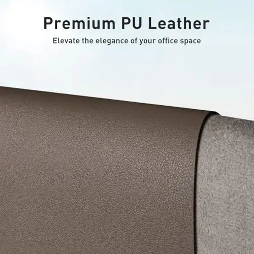 Aothia Faux Leather Desk Mat - Large Mouse Pad, Non-Slip PU Leather Blotter, Waterproof Writing Surface for Office and Home (Coffee 55