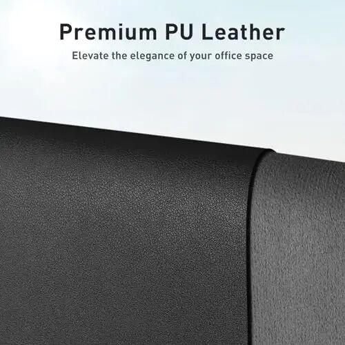 Aothia Faux Leather Desk Mat - Non-Slip PU Leather Desk Blotter, Waterproof Writing Surface, Large Desk Pad for Office & Home (Black, 55