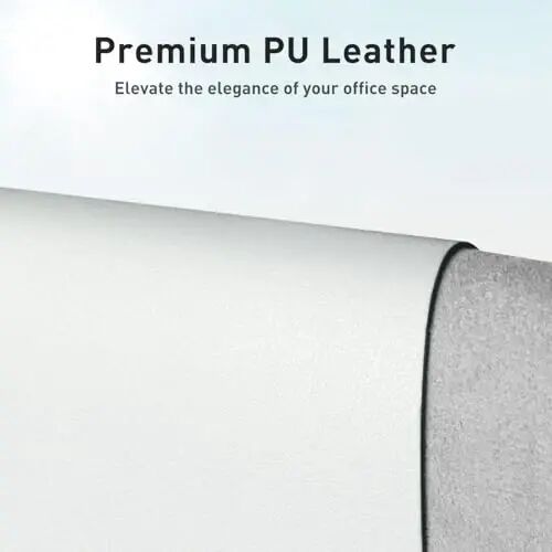 Aothia Faux Leather Desk Mat - Non-Slip PU Leather Desk Blotter, Waterproof Writing Surface, Large Desk Pad for Office & Home (Barely Grey, 55