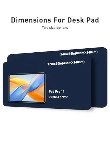 Aothia Faux Leather Desk Mat - Non-Slip PU Leather Desk Blotter, Waterproof Writing Surface, Large Desk Pad for Office & Home (Dark Blue, 55