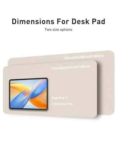 Aothia Faux Leather Desk Mat - Non-Slip PU Leather Desk Blotter, Waterproof Writing Surface, Large Desk Pad for Office & Home (Eggshell, 55