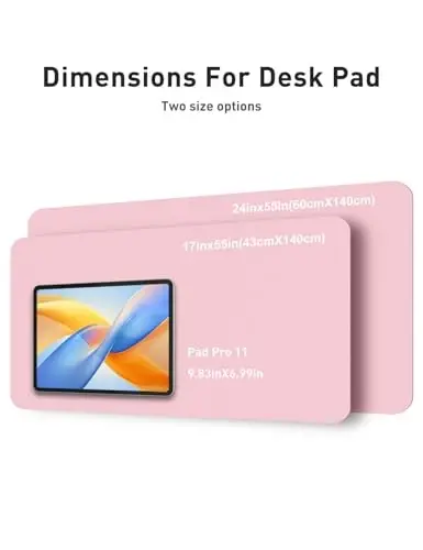 Aothia Faux Leather Desk Mat - Non-Slip PU Leather Desk Blotter, Waterproof Writing Surface, Large Desk Pad for Office & Home (Fairy Pink, 55