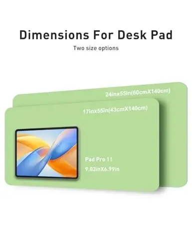 Aothia Faux Leather Desk Mat - Non-Slip PU Leather Desk Blotter, Waterproof Writing Surface, Large Desk Pad for Office & Home (Foam Green, 55