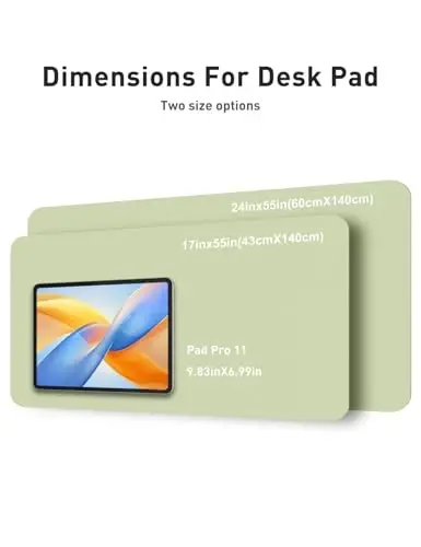 Aothia Faux Leather Desk Mat - Non-Slip PU Leather Desk Blotter, Waterproof Writing Surface, Large Desk Pad for Office & Home (Grass Green, 55