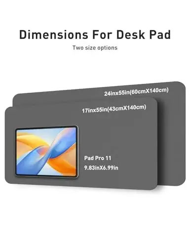 Aothia Faux Leather Desk Mat - Non-Slip PU Leather Desk Blotter, Waterproof Writing Surface, Large Desk Pad for Office & Home (Grey, 55