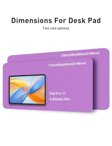 Aothia Faux Leather Desk Mat - Non-Slip PU Leather Desk Blotter, Waterproof Writing Surface, Large Desk Pad for Office & Home (Iris Violet, 55