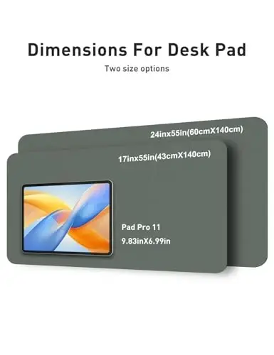 Aothia Faux Leather Desk Mat - Non-Slip PU Leather Desk Blotter, Waterproof Writing Surface, Large Desk Pad for Office & Home (Jungle Green, 55