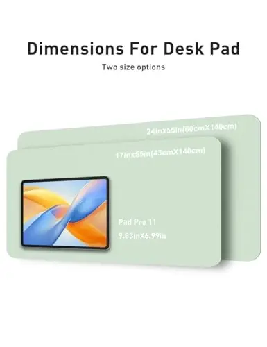 Aothia Faux Leather Desk Mat - Non-Slip PU Leather Desk Blotter, Waterproof Writing Surface, Large Desk Pad for Office & Home (Aqua, 55