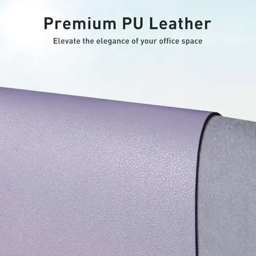 Aothia Faux Leather Desk Mat - Non-Slip PU Leather Desk Blotter, Waterproof Writing Surface, Large Desk Pad for Office & Home (Lavender, 55