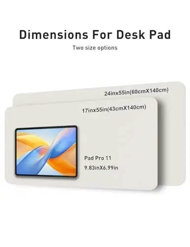 Aothia Faux Leather Desk Mat - Non-Slip PU Leather Desk Blotter, Waterproof Writing Surface, Large Desk Pad for Office & Home (Off-White, 55