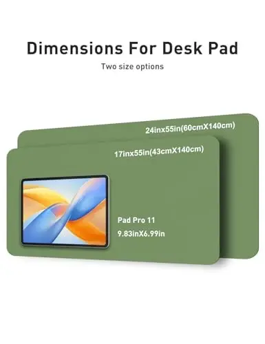 Aothia Faux Leather Desk Mat - Non-Slip PU Leather Desk Blotter, Waterproof Writing Surface, Large Desk Pad for Office & Home (Olive Green, 55