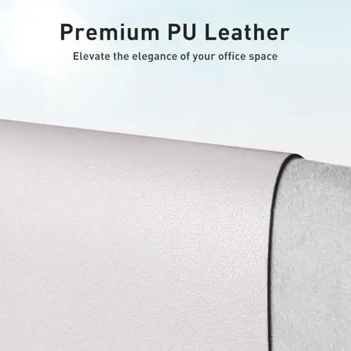 Aothia Faux Leather Desk Mat - Non-Slip PU Leather Desk Blotter, Waterproof Writing Surface, Large Desk Pad for Office & Home (Pale Lavender White, 55