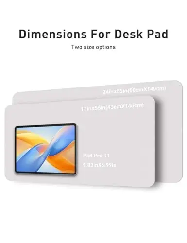 Aothia Faux Leather Desk Mat - Non-Slip PU Leather Desk Blotter, Waterproof Writing Surface, Large Desk Pad for Office & Home (Pale Lavender White, 55