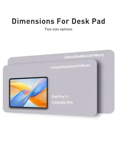 Aothia Faux Leather Desk Mat - Non-Slip PU Leather Desk Blotter, Waterproof Writing Surface, Large Desk Pad for Office & Home (Smoky Lavender, 55