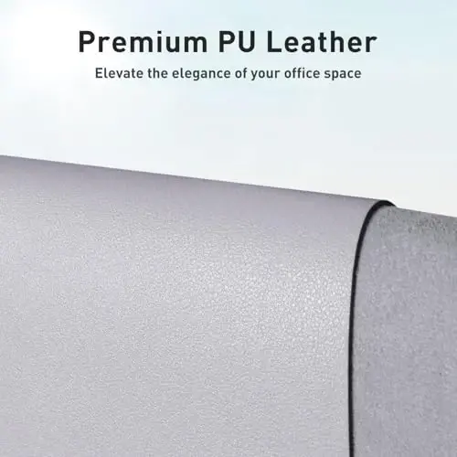 Aothia Faux Leather Desk Mat - Non-Slip PU Leather Desk Blotter, Waterproof Writing Surface, Large Desk Pad for Office & Home (Smoky Lavender, 55