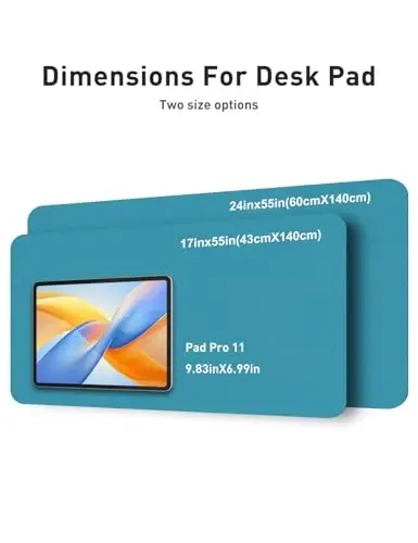 Aothia Faux Leather Desk Mat - Non-Slip PU Leather Desk Blotter, Waterproof Writing Surface, Large Desk Pad for Office & Home (Turquoise, 55