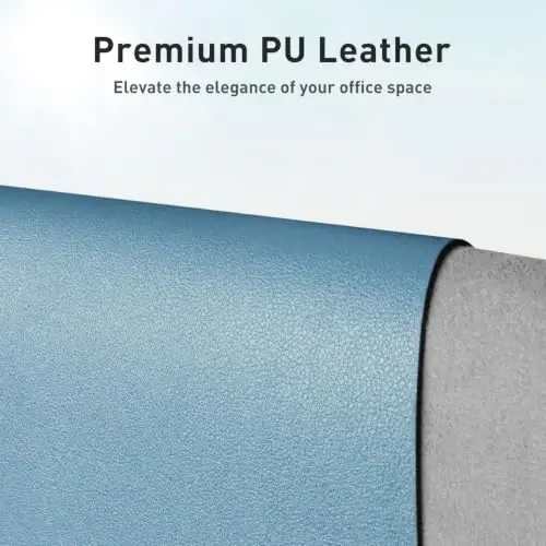 Aothia Faux Leather Desk Mat, Waterproof Desk Pad (Sky Blue, 36