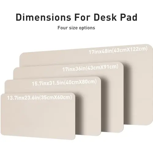 Aothia Large PU Leather Desk Pad Protector – Non-Slip Mouse Pad & Writing Mat for Office/Home, Waterproof, Easy to Clean(48