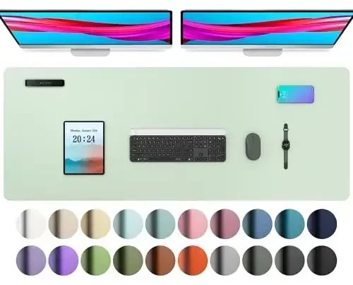 Aothia Katta PU Charm Desk Pad Protector - Sirpanmaydigan sichqoncha yostig'i va ofis/uy uchun yozuv to'shagi, suv o'tkazmaydigan, tozalash oson (48