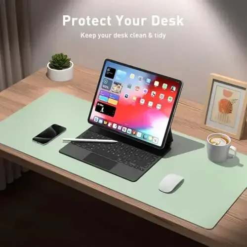 Aothia Katta PU Charm Desk Pad Protector - Sirpanmaydigan sichqoncha yostig'i va ofis/uy uchun yozuv to'shagi, suv o'tkazmaydigan, tozalash oson (48