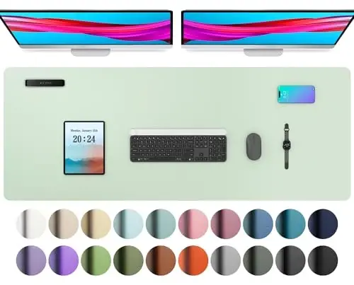 Aothia Katta PU Charm Desk Pad Protector - Sirpanmaydigan sichqoncha yostig'i va ofis/uy uchun yozuv to'shagi, suv o'tkazmaydigan, tozalash oson (48