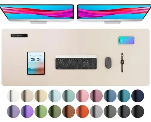 Aothia Katta PU Teri Stol Ustidagi Himoya – Sirpanmaydigan Sichqoncha Pad va Yozuv Mat Ofis/Uy uchun, Suv o'tkazmaydigan, Tozalash Oson (48