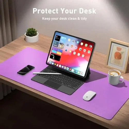 Aothia Leather Desk Pad Protector, Mouse Pad, Office Desk Mat, Non-Slip PU Leather Desk Blotter, Laptop Desk Pad, Waterproof Desk Writing Pad for Office and Home (23.6