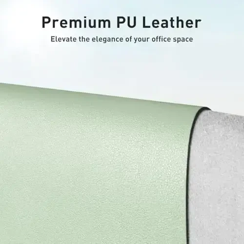 Aothia Large PU Leather Desk Pad Protector - Non-Slip Mouse Pad & Writing Mat for Office/Home, Waterproof, Easy to Clean (23.6
