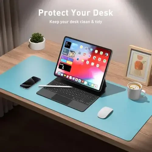 Aothia Large PU Leather Desk Pad Protector – Non-Slip Mouse Pad & Writing Mat for Office/Home, Waterproof, Easy to Clean (31.5