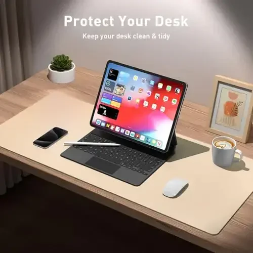 Aothia Large PU Leather Desk Pad Protector – Non-Slip Mouse Pad & Writing Mat for Office/Home, Waterproof, Easy to Clean (36