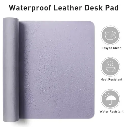 Aothia Leather Desk Pad - Protector and Blotter, Mouse Pad and Office Mat, Non-Slip PU Leather Laptop Desk Pad, Waterproof Writing Pad for Office and Home (36