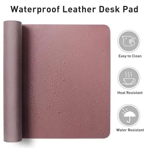 Aothia Leather Desk Pad Protector, Mouse Pad, Office Desk Mat, 31.5