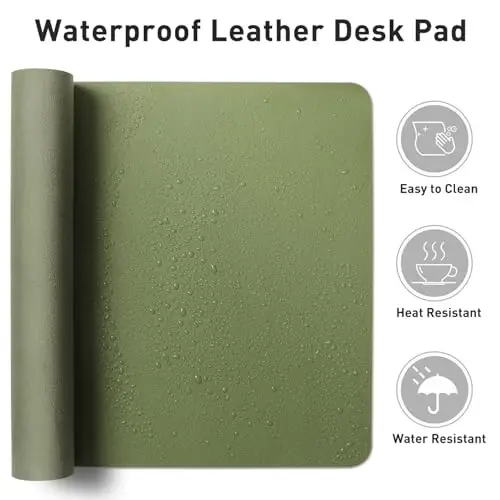 Aothia Leather Desk Pad Protector, Mouse Pad, Office Desk Mat, Non-Slip PU Leather Desk Blotter, Laptop Desk Pad, Waterproof Desk Writing Pad for Office and Home (31.5