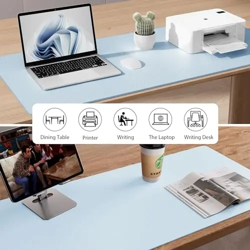 Aothia Leather Desk Pad Protector, Mouse Pad, Office Desk Mat, Non-Slip PU Leather Desk Blotter, Laptop Desk Pad, Waterproof Desk Writing Pad for Office and Home (36