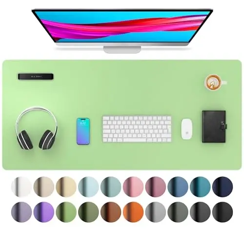 Aothia Leather Desk Pad Protector, Mouse Pad, Office Desk Mat, Non-Slip PU Leather Desk Blotter, Laptop Desk Pad, Waterproof Desk Writing Pad for Office and Home (36